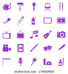 Art gradient icons on white background, stock vector