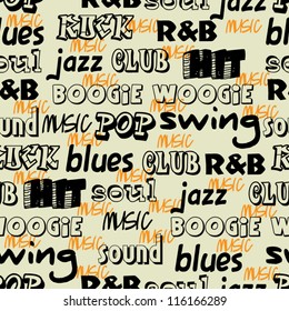 art graffiti music background, seamless pattern