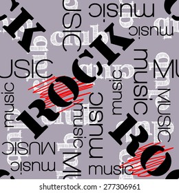 art graffiti seamless pattern with music word, vector blue, white and black background