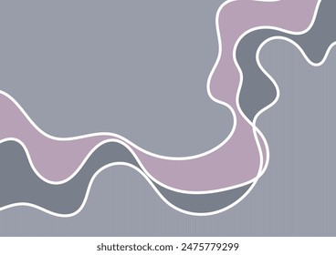 Fondo de presentación de gráficos marrones de onda de línea gris de arte. Ilustración vectorial.