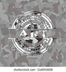 Art grey camouflaged emblem