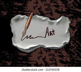 Art grunge background with place for your text. Ink splash.Black background