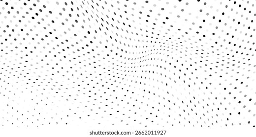 Rasterfarbverlauf-Textur. Verschwindender Polka-Punkt-Hintergrund. Wiederholende Punkte modern abstrakt modern