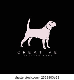 Art Hand Draw Illustration Dog Black Background