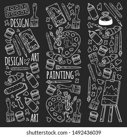 Art hand lettering and doodles elements. Vector illustration
