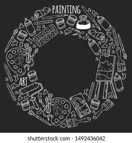 Art hand lettering and doodles elements. Vector illustration
