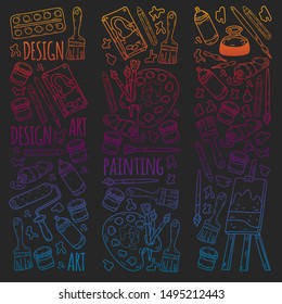 Art hand lettering and doodles elements. Vector illustration