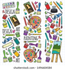 Art hand lettering and doodles elements. Vector illustration
