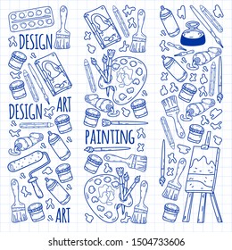 Art Hand Lettering And Doodles Elements. Vector Illustration