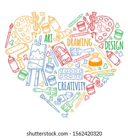 Art hand lettering and doodles elements. Vector illustration