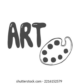 Art hand lettering and doodles elements. Vector illustration