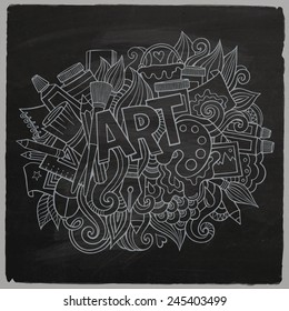Art hand lettering and doodles elements. Vector illustration