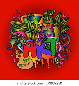 Art hand lettering and doodles elements.