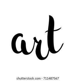 Art Hand Lettering Illustration Vector Black on White Background