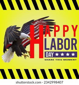 Art Happy Labor Day,labour event,day,backgroun yellow,card,great,flag,symbol,american,eagle,vector,holiday,september,workers,work,yellow