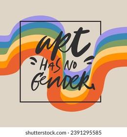 Art has no gender. Lgbt rainbow illustration for your design