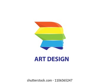 Art head logo design vector