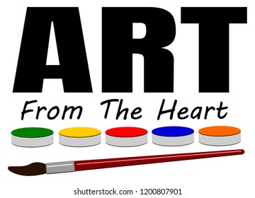 art from the heart design with brush