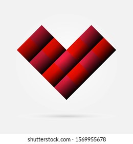 Art heart. Pixel love and valentine. Vector design