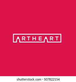 Art heart vector logo design template. A letters in the form of pencils vector illustration
