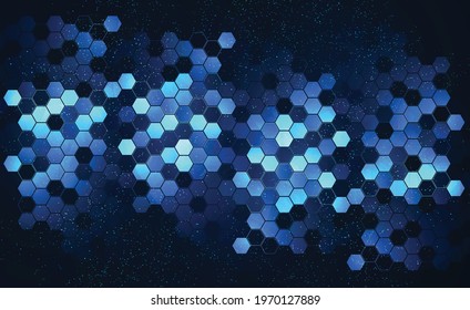 Art hexagons technology background. Abstract Hi-tech communication concept futuristic digital innovation. Vector background.