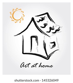 art at home over gray background vector illustration