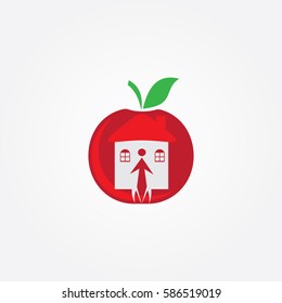 the art house in fruit icon element logo 