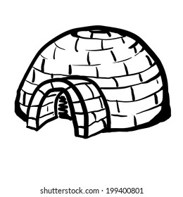Art house for your design. Igloo. 	Ice-house.  Icon of house. Logo house