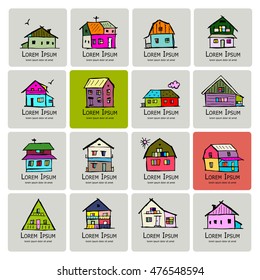 Art houses collection, sketch for your design