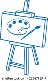 Icono de arte, icono del tablero de arte vector azul