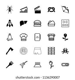 Art icon. collection of 25 art filled and outline icons such as rose, ant, coloring brush, axe, liver, spider, greek column. editable art icons for web and mobile.