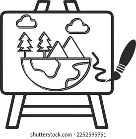 Art icon, creativity icon black vector