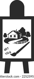 Icono de arte, icono de creatividad vector negro