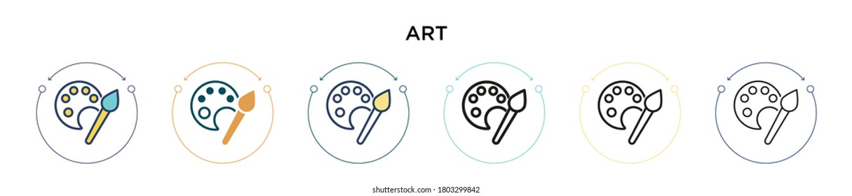 Art icon in filled, thin line, outline and stroke style. Vector illustration of two colored and black art vector icons designs can be used for mobile, ui, web