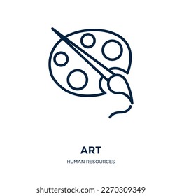 icono de arte de la colección de recursos humanos. Arte lineal delgado, simple, icono de contorno de equipo aislado en fondo blanco. Signo de arte vectorial de línea, símbolo para web y móvil