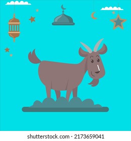 art icon illustration goat of eid adha mubarak ramadhan