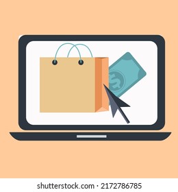 art icon illustration symbol of online shopping commerce