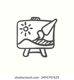 art icon, isolated handdrawn icon theme learning