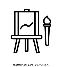 Art Icon. Line Art Style Design Isolated On White Background