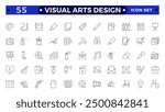 Art icon set. Containing literature, architecture, sculpture, artist, exhibition, painting, music, design and museum icons.
