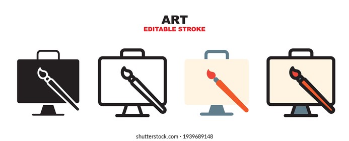 Art icon set with different styles. Colored vector icons designed in filled, outline, flat, glyph and line colored. Editable stroke and pixel perfect. Can be used for web, mobile, ui and more.