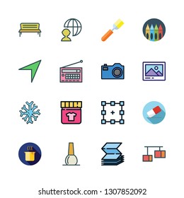 art icon set. vector set about photo camera, snowflake, pot and image icons set.