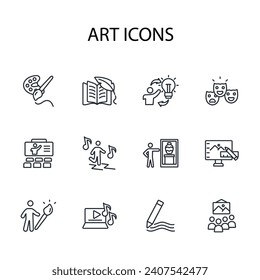 Art icon set.vector.Editable stroke.linear style sign for use web design,logo.Symbol illustration.