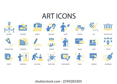 Art icon set.vector.Editable stroke.linear style sign for use web design,logo.Symbol illustration.