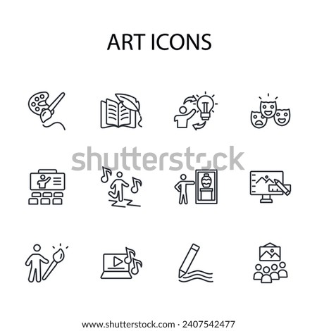 Art icon set.vector.Editable stroke.linear style sign for use web design,logo.Symbol illustration.