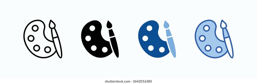 Art icon sheet multiple style collection isolated vector