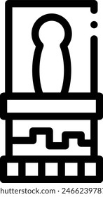 icono de arte. Diseño De Estilo Lineal Delgado Aislado Sobre Fondo Blanco