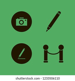 art icon. art vector icons set camera, velvet and pencil