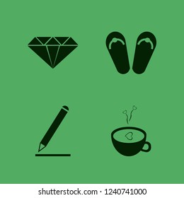 art icon. art vector icons set beach sneakers, diamond, coffee cup heart and pencil