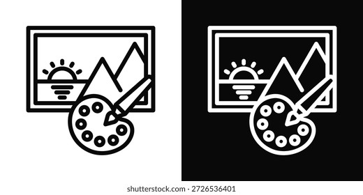 Estilo de fondo blanco y negro del icono del arte